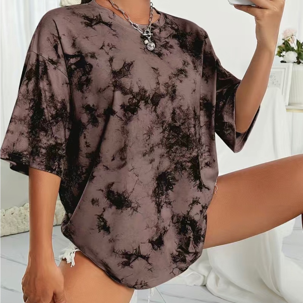 ✨NEW✨ Brown & Black Tie-Dye Oversized Tee